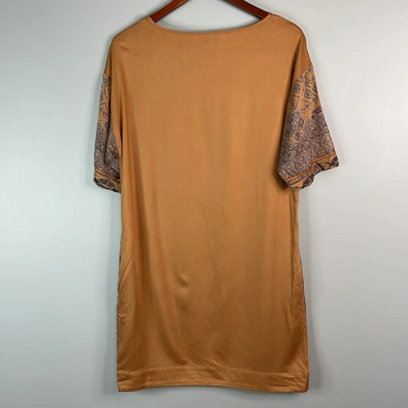 VERO MODA Sadie Twill Patterned Short Tunic Dress Camel Grey Blue Short Sleeve M - Picture 8 of 13